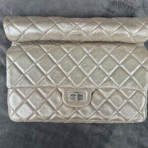 Chanel Mademoiselle 2.55 Large Evening Roll Clutch Lambskin Handbag